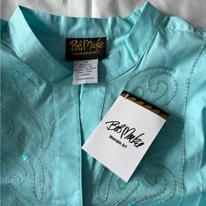 Bob Mackie Wearable Art Aqua Top